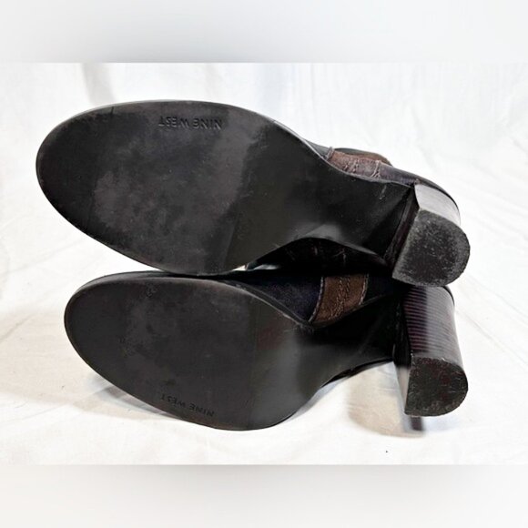 Vintage Nine West Emilio Dark Brown Suede Leather Boho Knee High Boots~7.5~ - Picture 5 of 6